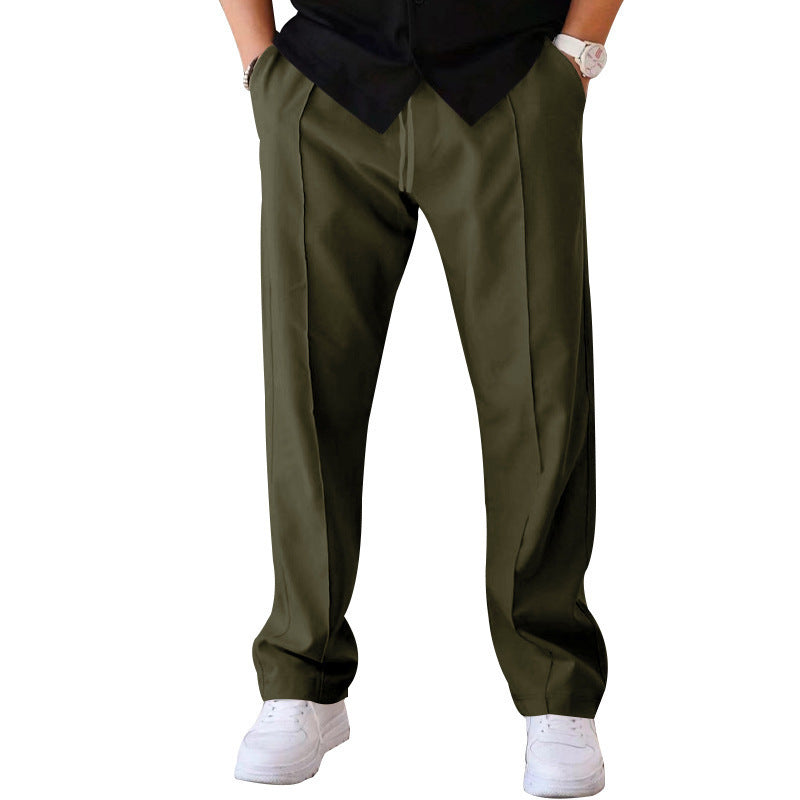 Men's Trousers Sports Casual Loose Straight Pants With Drawstring