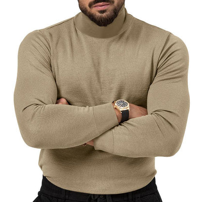 Men's Stretchy Turtleneck Sweater - Soft Cotton Knit for Winter Warmth - ForVanity men's clothing, men's sweaters Sweaters