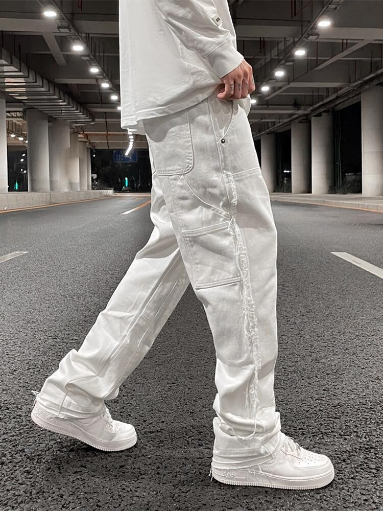 Men's High Street Black and White Straight Leg Skinny Jeans