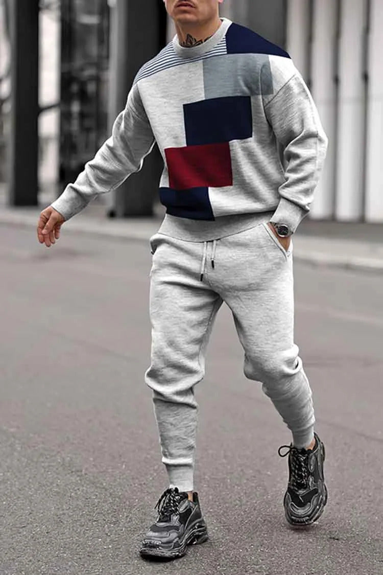 Men's Printed Casual Sweater Outfit