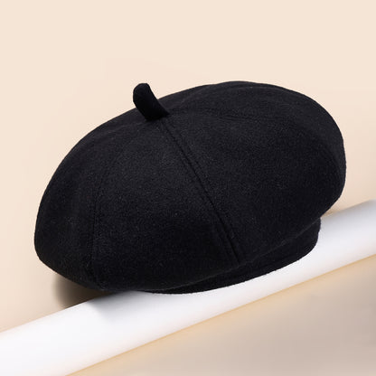 Wool Blend All-Match Pumpkin Hat - Warm Winter Elegance for Women