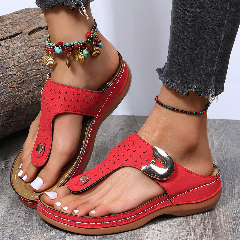 Hollow Out Roman Style Sandals for Women - Casual Comfort