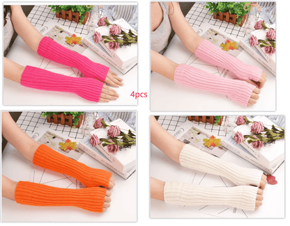 Korean-Style Women's Thermal Knitted Sleeves - Elegance Meets Warmth - ForVanity gloves, women's accessories Gloves