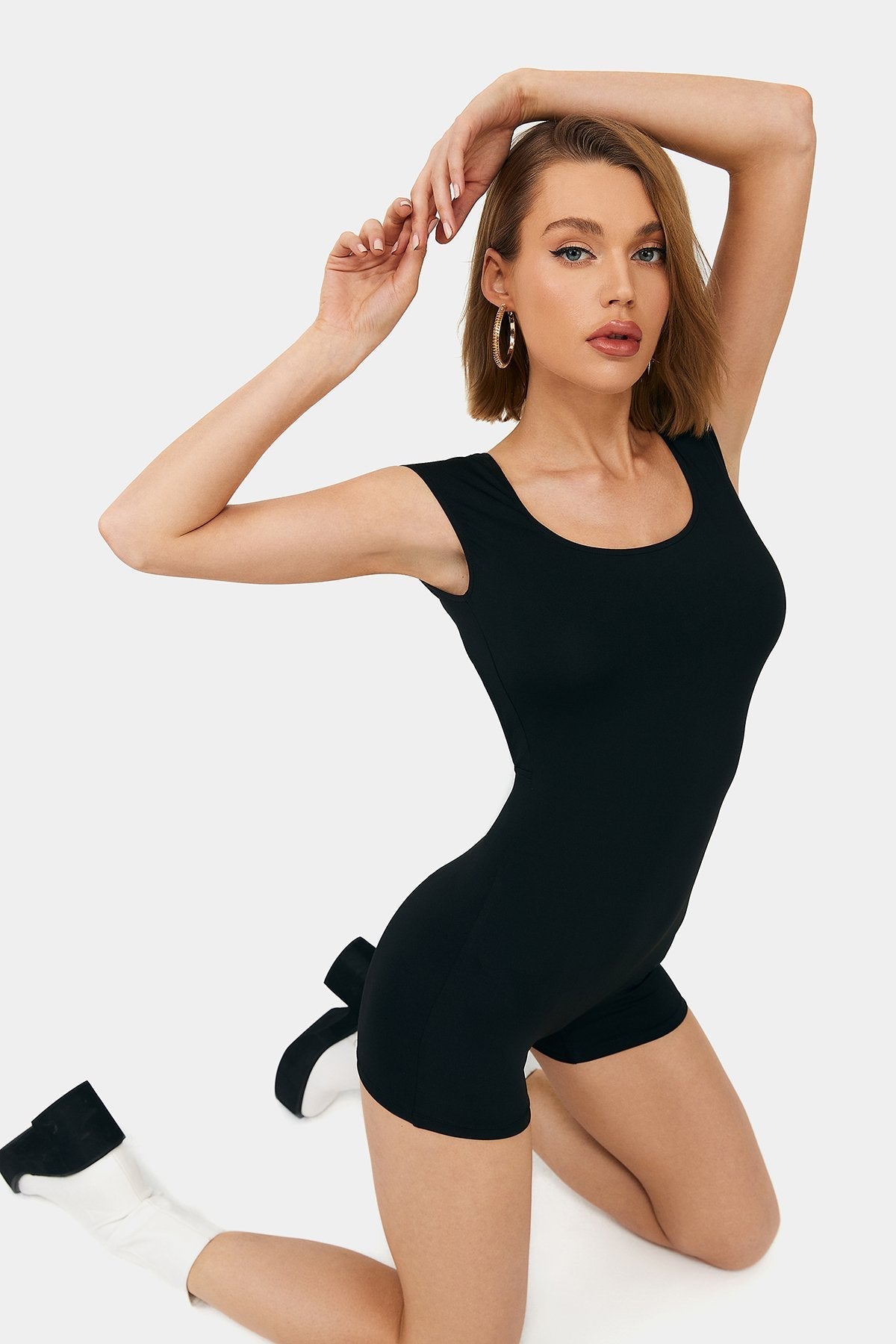 Women's Stylish Backless Short-Sleeve Slim-Fit Jumpsuit
