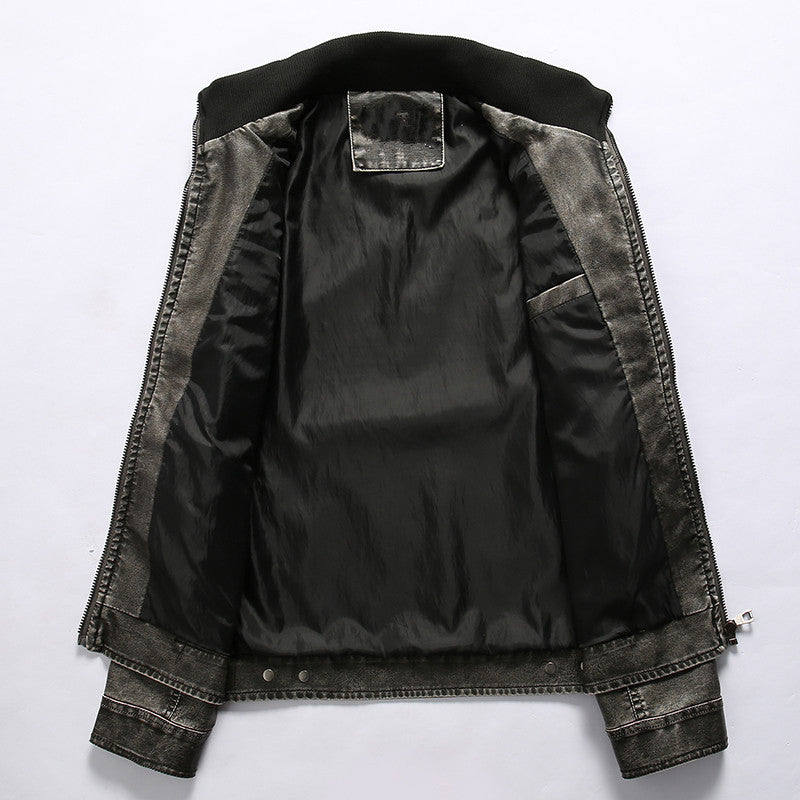 Men's Fashion Casual Motorcycle PU Leather Coat