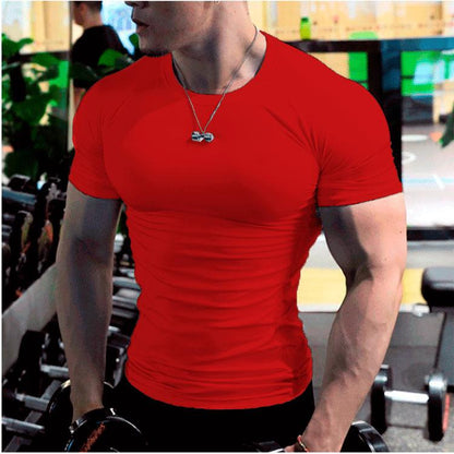 Men's Slim-Fit Performance Training T-shirt: Master Your Fitness Runs - ForVanity men's sports & entertainment, sports tops Sports Top