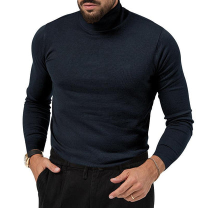 Men's Stretchy Turtleneck Sweater - Soft Cotton Knit for Winter Warmth - ForVanity men's clothing, men's sweaters Sweaters