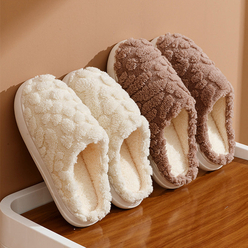 Soft Plush Slippers Women Men Cozy Fluffy Fleece House Shoes Winter Warm Slip On Floor Bedroom Slippers - ForVanity SLIPPERS