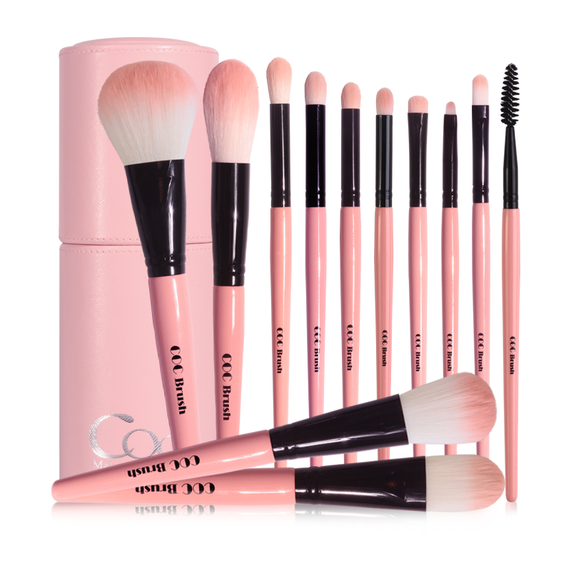 CORINGCO Cotton Candy Makeup 12-Piece Brush Set