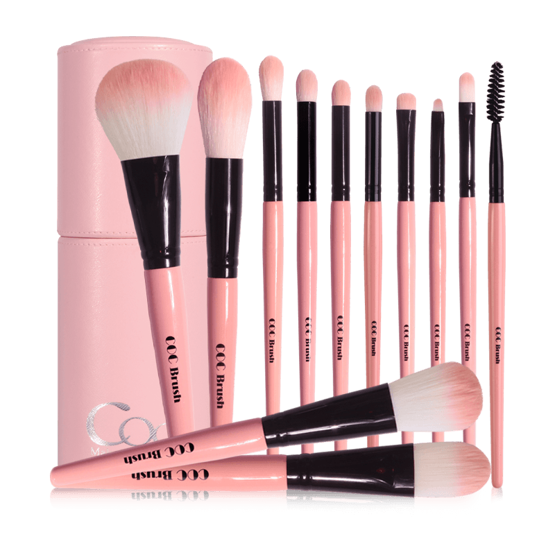 CORINGCO Cotton Candy Makeup 12-Piece Brush Set