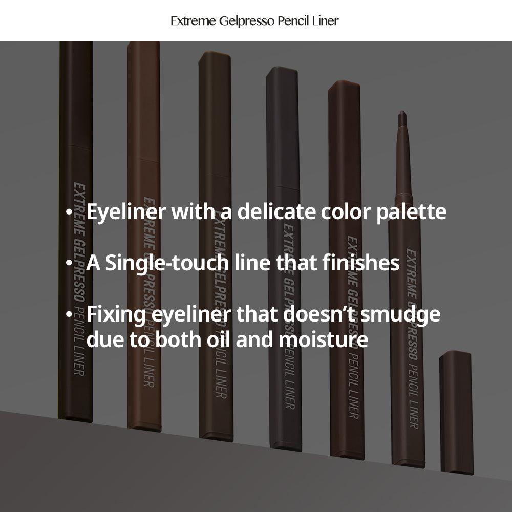 CLIO Extreme Gelpresso Pencil Liner 0.35g - ForVanity BEAUTY, Clio, clio eye, clio eyeliner, clioeyeliner, extreme, Eye, eye liner, eye makeup, eyeliner, eyemakeup, gelpresso, makeup, makeupnew, pencil eyeliner, pencil liner Eyeliner