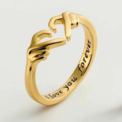 Romantic Heart Hand Hug Couple Ring - ForVanity men's jewellery & watches, Valentine’s Day, Valentine’s Day Love Jewelry, women's jewellery & watches Rings