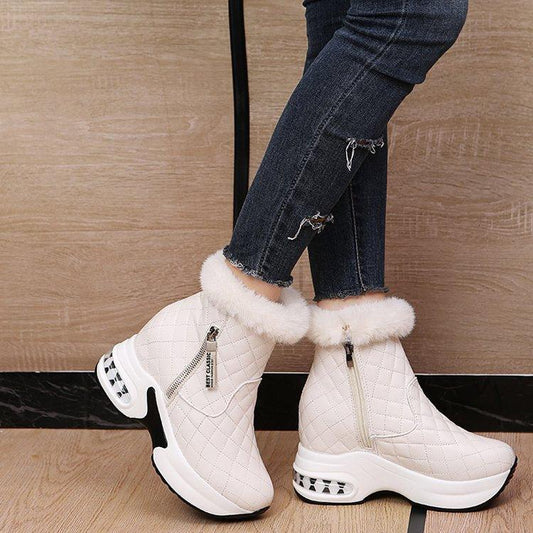 Women's Platform Snow Boots with Plush Short Tube - ForVanity boots, women's boots, women's shoes Boots