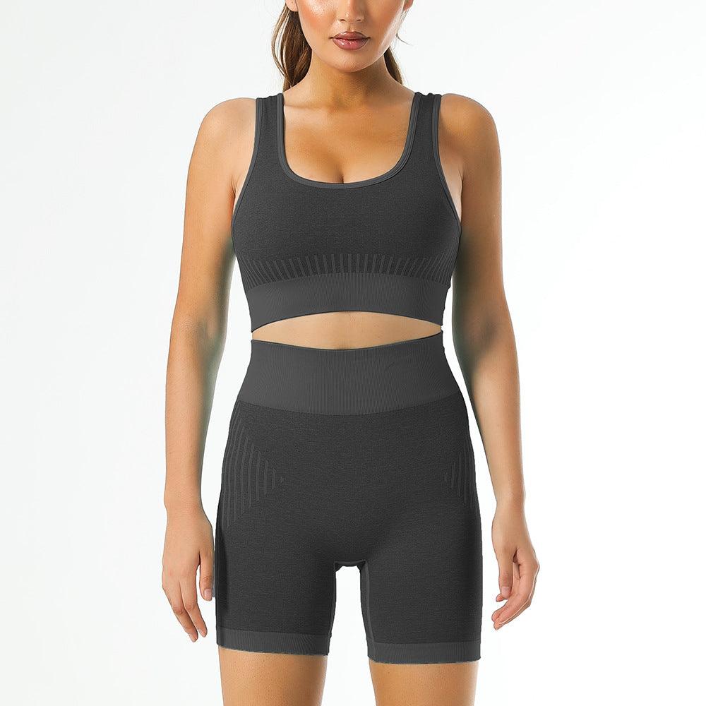 Women's Shockproof and Super Elastic Top and High Waist Butt Lift Fitness Shorts - ForVanity sports sets, women's sports & entertainment Sports Sets