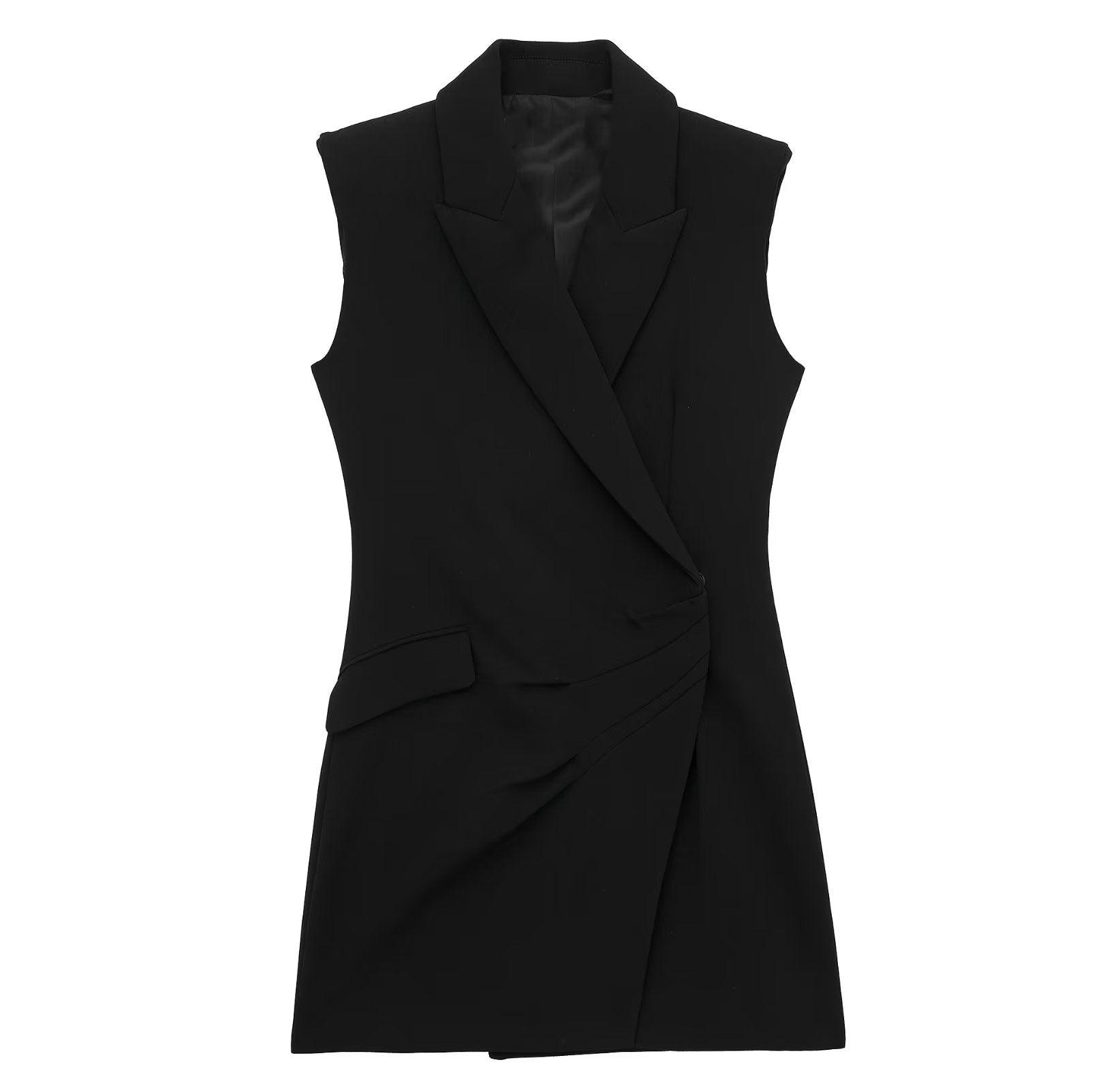 Chic and Timeless: Women's Black Double Breasted Dress - ForVanity dress, Office Dress Office Dress