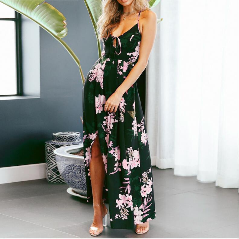 Floral Printed Plus Size Maxi Dress - ForVanity dress, Summer, Vacation Dress Vacation Dress
