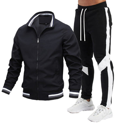 Men's Street Running Sports Jacket and Sweatpants Set - Comfortable and Stylish - ForVanity men's sports & entertainment, sports sets Sports Sets