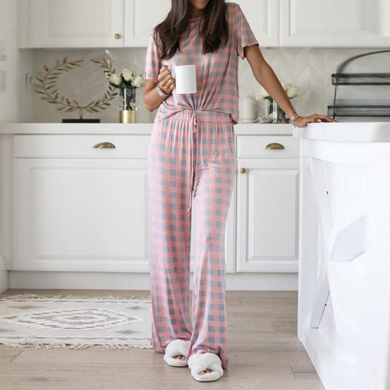 Stay Stylish in Our Checkered Two-Piece Lounge Suit for Women - ForVanity loungewear, women's clothing Loungewear