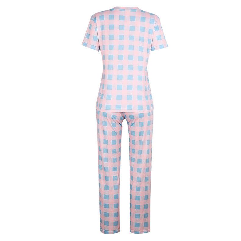 Stay Stylish in Our Checkered Two-Piece Lounge Suit for Women - ForVanity loungewear, women's clothing Loungewear