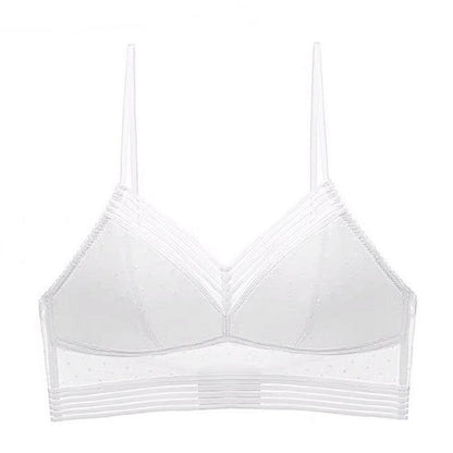 Polka Dot Lace U-Shaped Backless Bra - ForVanity bras, women's lingerie 