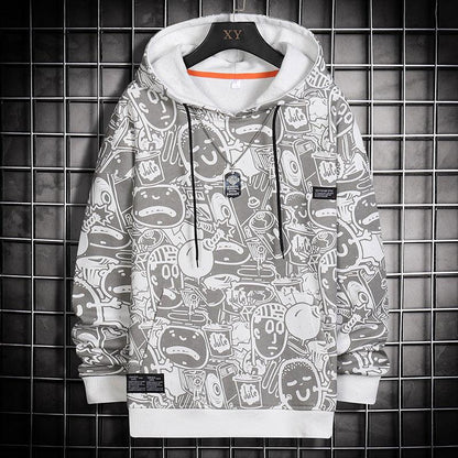 Men's Fashion Cartoon Print Casual Sports Hooded Sweater - Pullover - ForVanity hoodies, hoodies & sweatshirts, men's clothing, men's hoodies & sweatshirts Hoodies