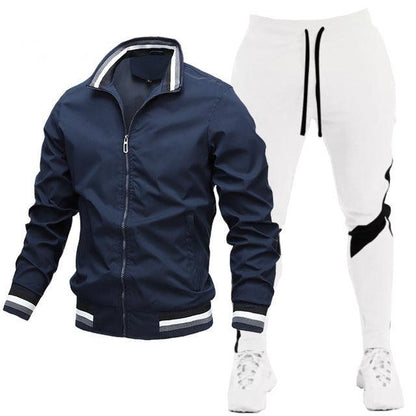 Men's Street Running Sports Jacket and Sweatpants Set - Comfortable and Stylish - ForVanity men's sports & entertainment, sports sets Sports Sets