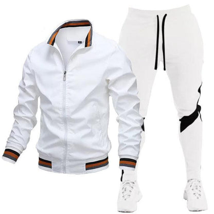 Men's Street Running Sports Jacket and Sweatpants Set - Comfortable and Stylish - ForVanity men's sports & entertainment, sports sets Sports Sets