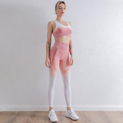Slim Seamless Knitted Nylon Quick-Drying Breathable Exercise Outfit - ForVanity sports sets, women's sports & entertainment Sports Sets