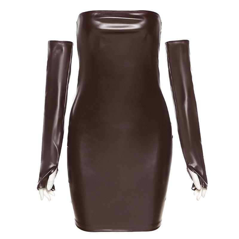 Opera Glove Faux Leather Dress: The Night Club Showstopper - ForVanity dress, leather, Leather Dress Leather Dress
