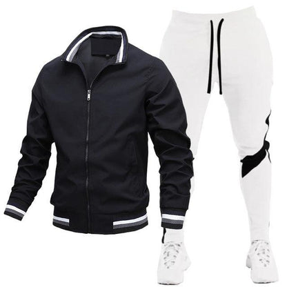 Men's Street Running Sports Jacket and Sweatpants Set - Comfortable and Stylish - ForVanity men's sports & entertainment, sports sets Sports Sets