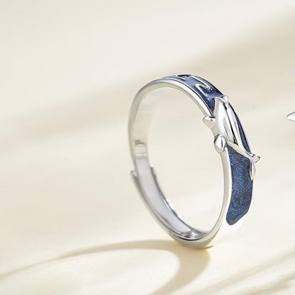 Fashion Whale Butterfly Couple Ring - ForVanity men's jewellery & watches, Valentine’s Day, Valentine’s Day Love Jewelry, women's jewellery & watches Silver Ring