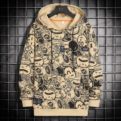 Men's Fashion Cartoon Print Casual Sports Hooded Sweater - Pullover - ForVanity hoodies, hoodies & sweatshirts, men's clothing, men's hoodies & sweatshirts Hoodies