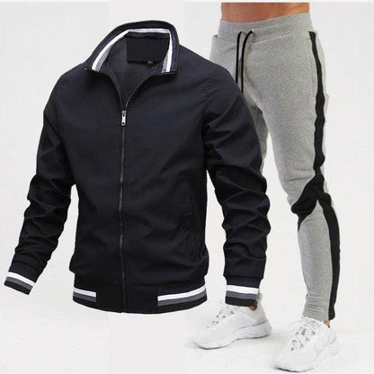 Men's Street Running Sports Jacket and Sweatpants Set - Comfortable and Stylish - ForVanity men's sports & entertainment, sports sets Sports Sets