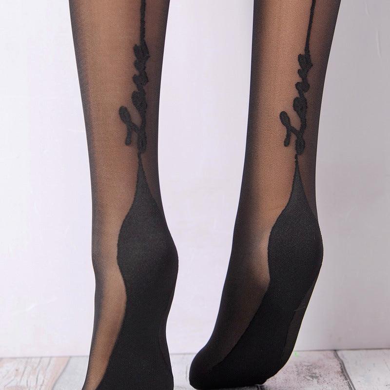 Chic LOVE Vertical Line Silk Stockings - Breathable and Stylish Design - ForVanity lingerie accessories, Pantyhose & Stockings, women's lingerie Stockings