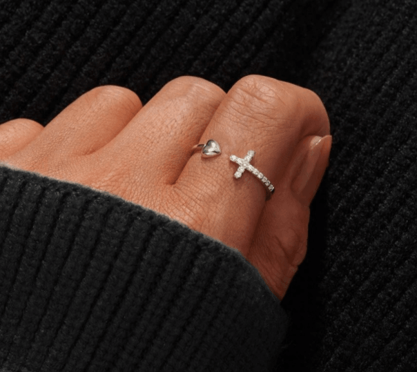 Sterling Silver Love Cross Ring - ForVanity Valentine’s Day, Valentine’s Day Love Jewelry, women's jewellery & watches Rings