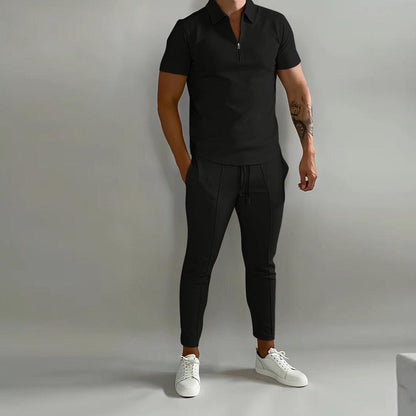 Stay Cool and Stylish with Our Popular Men's Slim Casual Suit - ForVanity men's clothing, men's outfits, men's set, pant outfit Men's Outfit