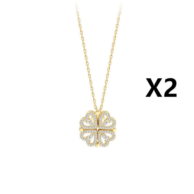 Detachable Four-leaf Clover Love Necklace - ForVanity Valentine’s Day, Valentine’s Day Love Jewelry, women's jewellery & watches necklace
