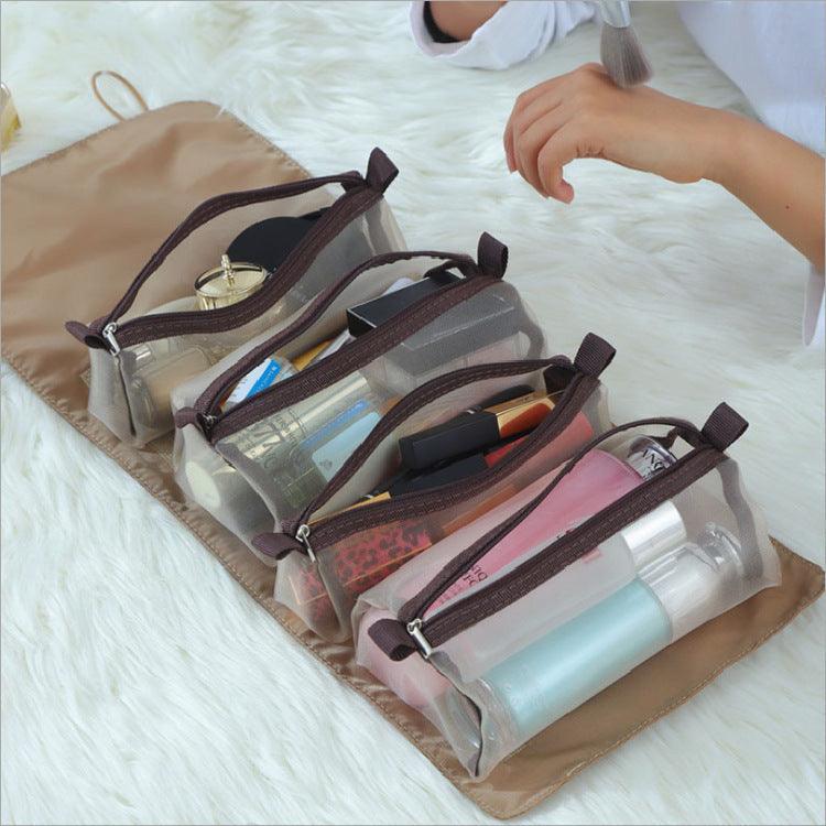 4pcs Cosmetic Foldable Travel Bag - ForVanity cosmetic bag, women's bags Cosmetic Bag