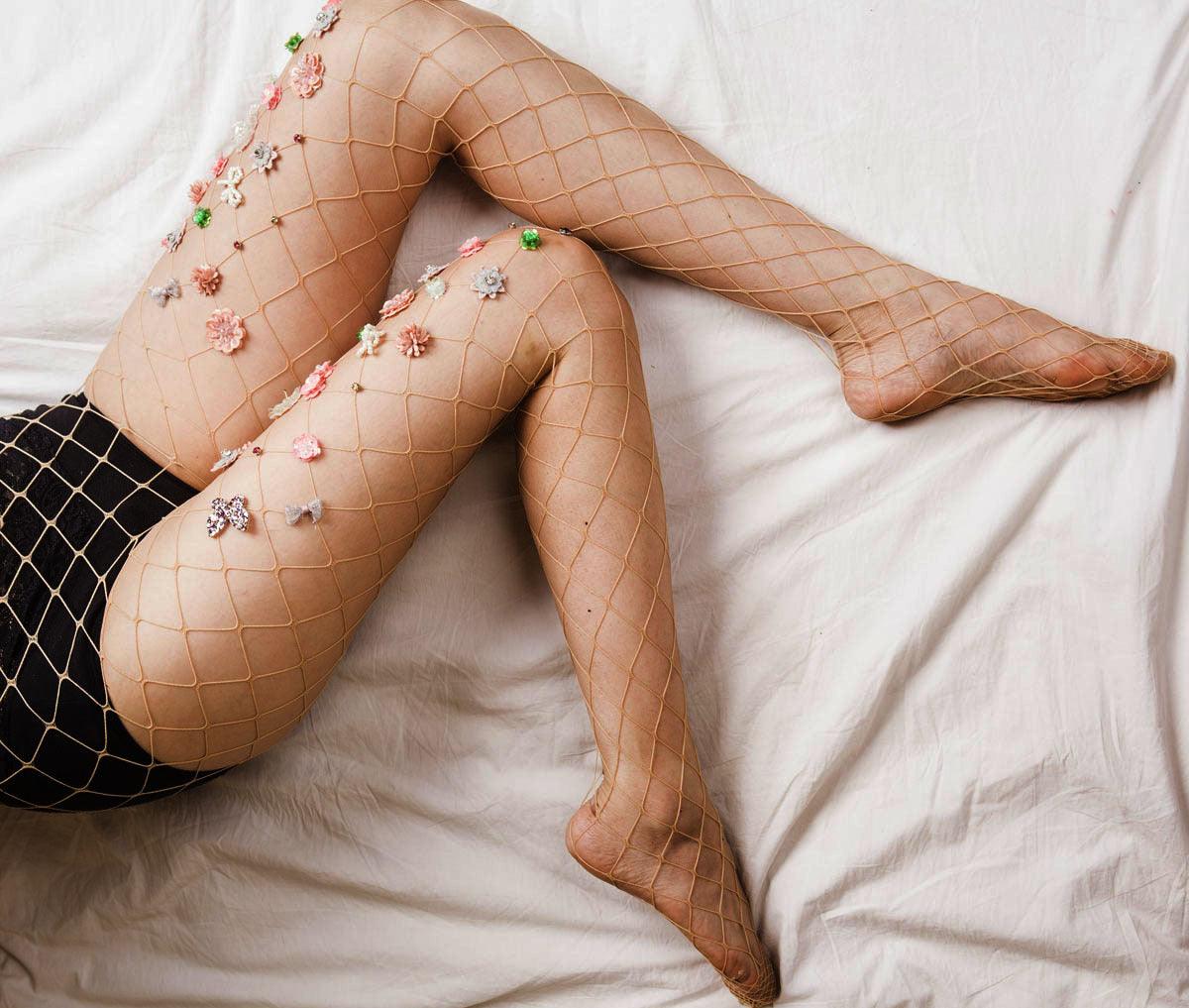 Hot Diamond Stylish Mesh Stockings - ForVanity lingerie accessories, Pantyhose & Stockings, women's lingerie Stockings