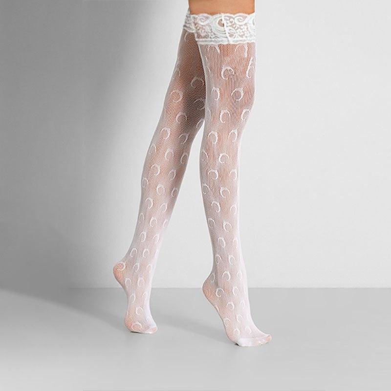 Elegant Women's Lace Knee-High Jacquard Stockings - Enhance Your Style - ForVanity lingerie accessories, Pantyhose & Stockings, women's lingerie Stockings