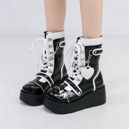 Edge-Cutting Punk Belt Buckle Boots - ForVanity Boots
