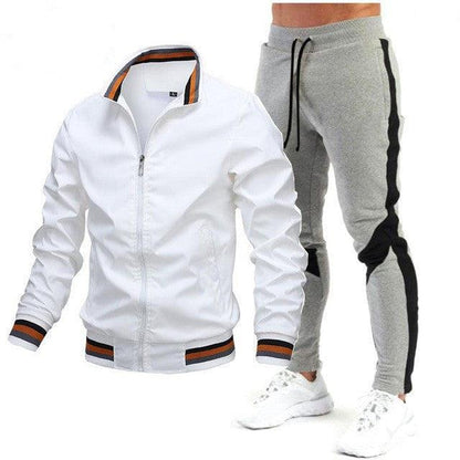 Men's Street Running Sports Jacket and Sweatpants Set - Comfortable and Stylish - ForVanity men's sports & entertainment, sports sets Sports Sets