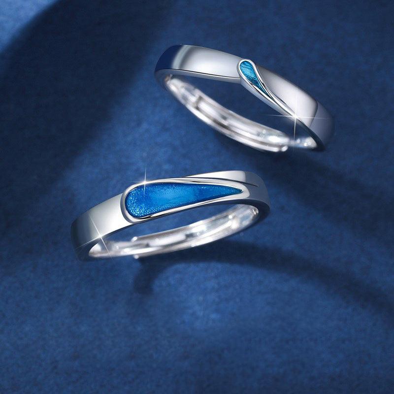 Blue Tear Couple Ring - ForVanity men's jewellery & watches, Valentine’s Day, Valentine’s Day Love Jewelry, women's jewellery & watches Rings