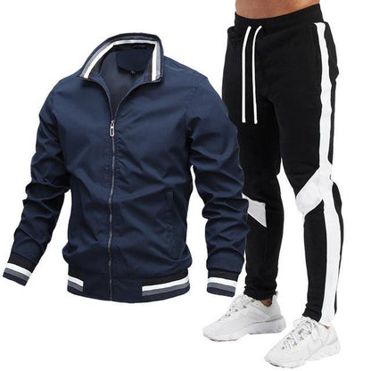 Men's Street Running Sports Jacket and Sweatpants Set - Comfortable and Stylish - ForVanity men's sports & entertainment, sports sets Sports Sets