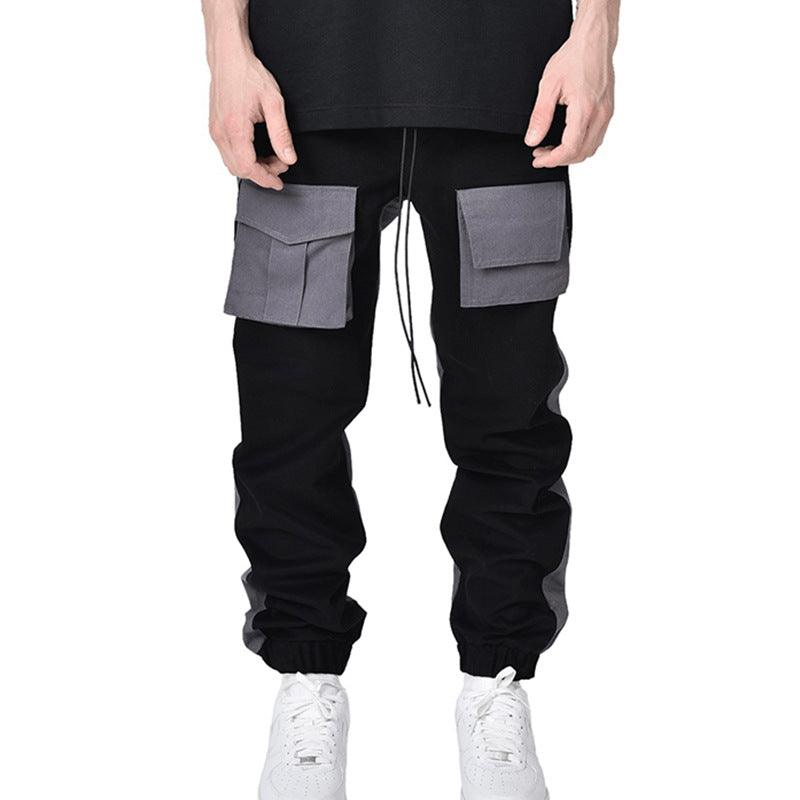 Men's Trendy Casual Pants Large Size Color Block Straight - ForVanity pants