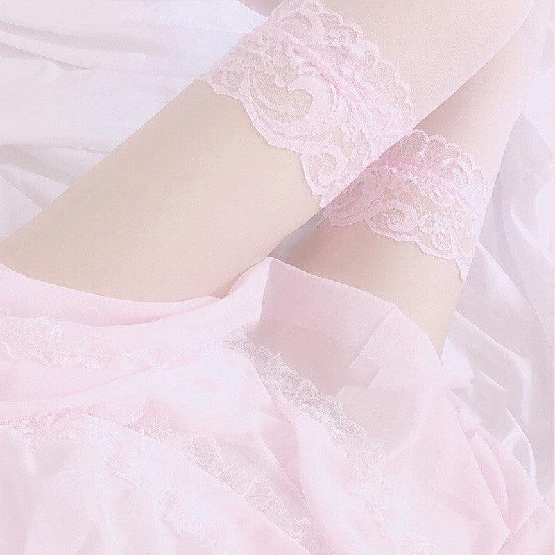 Lolita Bowknot Lace Thigh High Socks - Feminine and Elegant Gothic Accessory - ForVanity lingerie accessories, Pantyhose & Stockings, women's lingerie Stockings
