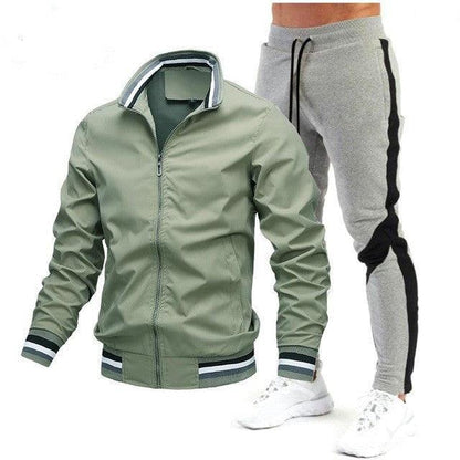 Men's Street Running Sports Jacket and Sweatpants Set - Comfortable and Stylish - ForVanity men's sports & entertainment, sports sets Sports Sets