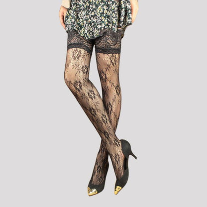 Elegant Women's Lace Knee-High Jacquard Stockings - Enhance Your Style - ForVanity lingerie accessories, Pantyhose & Stockings, women's lingerie Stockings