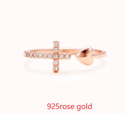 Sterling Silver Love Cross Ring - ForVanity Valentine’s Day, Valentine’s Day Love Jewelry, women's jewellery & watches Rings