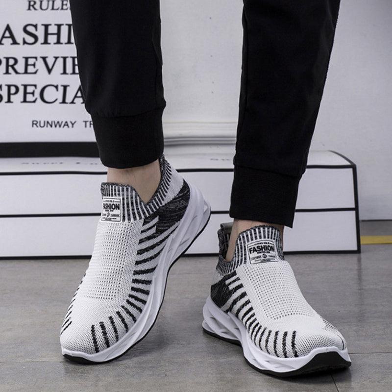 Lightweight and Breathable Athletic Men's Sock Mesh Stripe Sneakers - ForVanity men's shoes, sneakers Sneakers